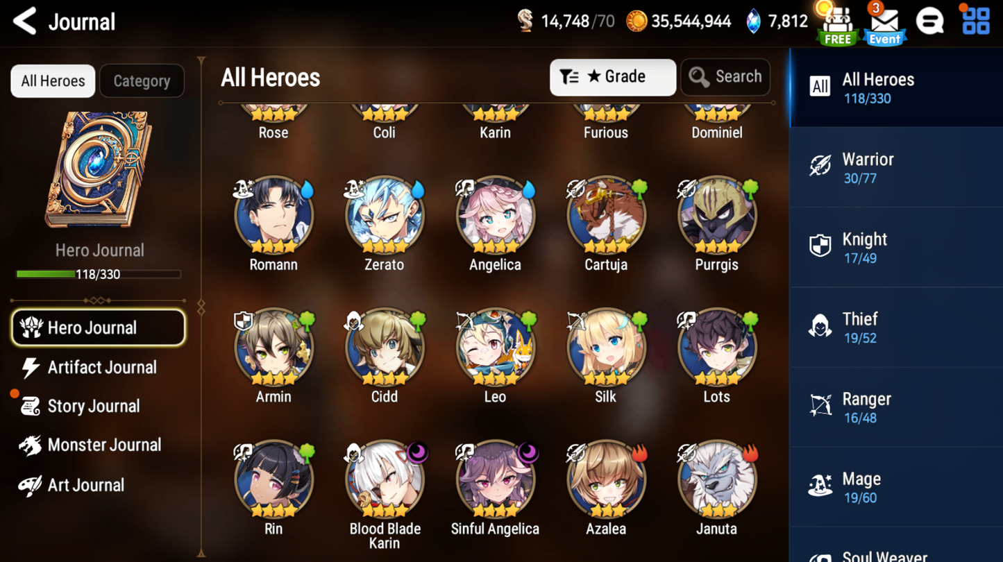 [GLOBAL][INSTANT] Epic 7 Seven 3ML New Moon Luna Conqueror Lilias Fallen Cecilia +7.8k Gems +24 ML pulls + Name Starter Account-Mobile Games Starter