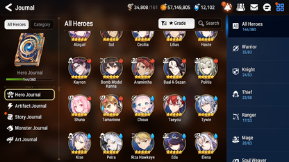 [GLOBAL][INSTANT] Epic 7 Seven 3ML New Moon Luna Fallen Cecilia Laika Angel Angelica + 72ML pulls 11k skystones 2500 mystics+20 Speed + Name Starter Account-Mobile Games Starter