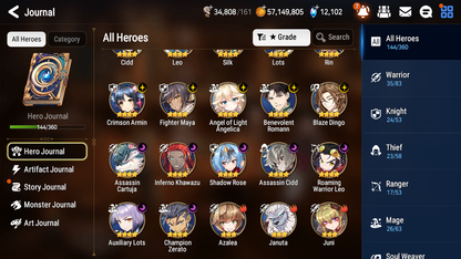[GLOBAL][INSTANT] Epic 7 Seven 3ML New Moon Luna Fallen Cecilia Laika Angel Angelica + 72ML pulls 11k skystones 2500 mystics+20 Speed + Name Starter Account-Mobile Games Starter