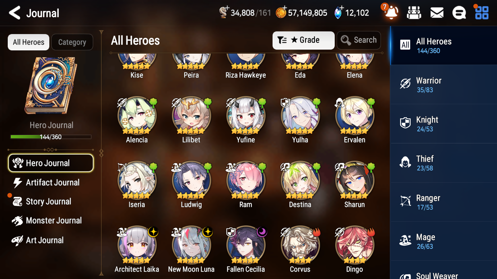 [GLOBAL][INSTANT] Epic 7 Seven 3ML New Moon Luna Fallen Cecilia Laika Angel Angelica + 72ML pulls 11k skystones 2500 mystics+20 Speed + Name Starter Account-Mobile Games Starter