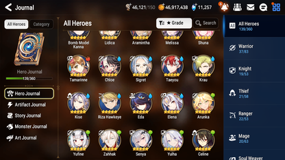 [GLOBAL][INSTANT] Epic 7 Seven 3ML New Moon Luna Lionheart Cermia Haste + 69ML pulls 11k skystones 2500 mystics+20 Speed + Name Starter Account-Mobile Games Starter