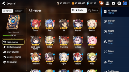 [GLOBAL][INSTANT] Epic 7 Seven 3ML New Moon Luna Lionheart Cermia Haste + 69ML pulls 11k skystones 2500 mystics+20 Speed + Name Starter Account-Mobile Games Starter