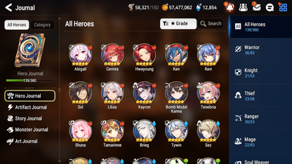 [GLOBAL][INSTANT] Epic 7 Seven 3ML New Moon Luna Silver Blade Aramintha Vivian+ 77ML pulls 12k skystones 2900 mystics+ 20 Speed +Name Starter Account-Mobile Games Starter