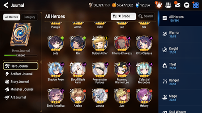 [GLOBAL][INSTANT] Epic 7 Seven 3ML New Moon Luna Silver Blade Aramintha Vivian+ 77ML pulls 12k skystones 2900 mystics+ 20 Speed +Name Starter Account-Mobile Games Starter
