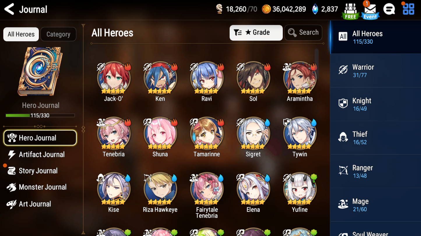 [GLOBAL][INSTANT] Epic 7 Seven 3ML New Moon Luna Straze Operator Sigret Fairytale Jack +24 ML pulls + Name Starter Account-Mobile Games Starter