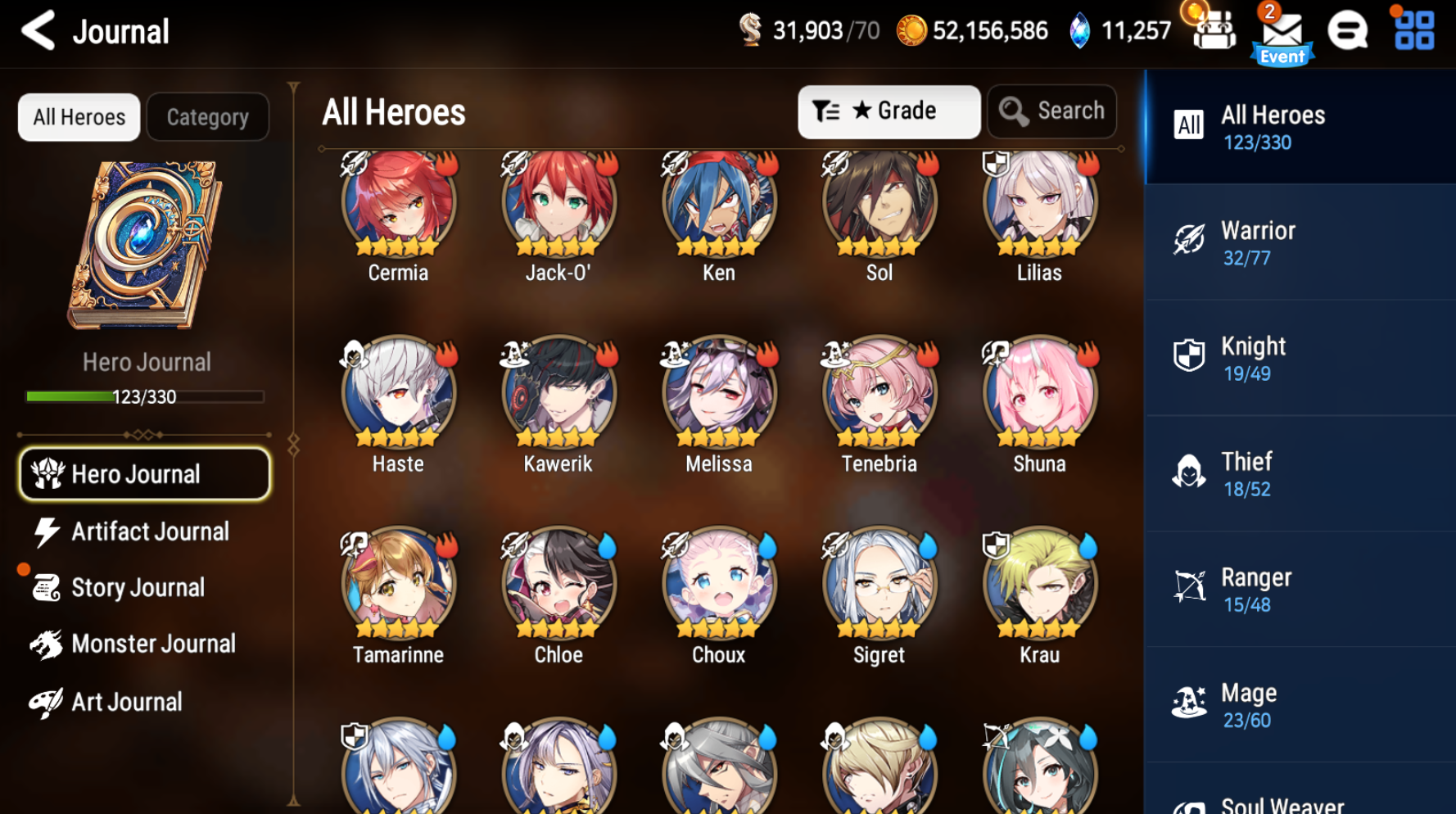 [GLOBAL][INSTANT] Epic 7 Seven 3ML New Moon Luna Sylvan Sage Vivan Lilibet Jack +11k Gems +38 ML pulls Starter Account-Mobile Games Starter