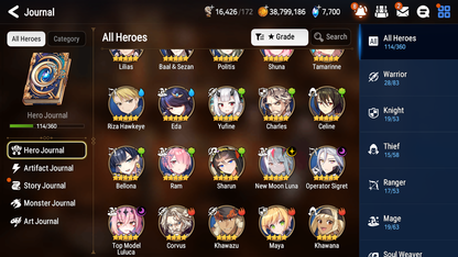 [GLOBAL][INSTANT] Epic 7 Seven 3ML New Moon Luna Top Model Luluca Operator Sigret Jack + ML pulls + 20 Speed Starter Account-Mobile Games Starter