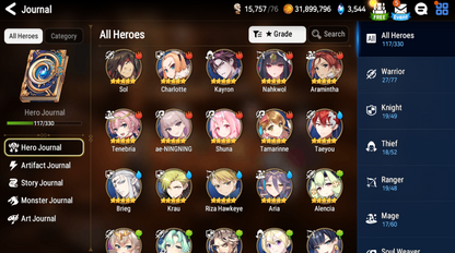 [GLOBAL][INSTANT] Epic 7 Seven 3ML Remnant Violet Requiem Roana Maid Chloe + 19ML Pulls 4-1 Account-Mobile Games Starter