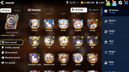 [GLOBAL][INSTANT] Epic 7 Seven 3ML Remnant Violet Requiem Roana Maid Chloe + 19ML Pulls 4-1 Account-Mobile Games Starter