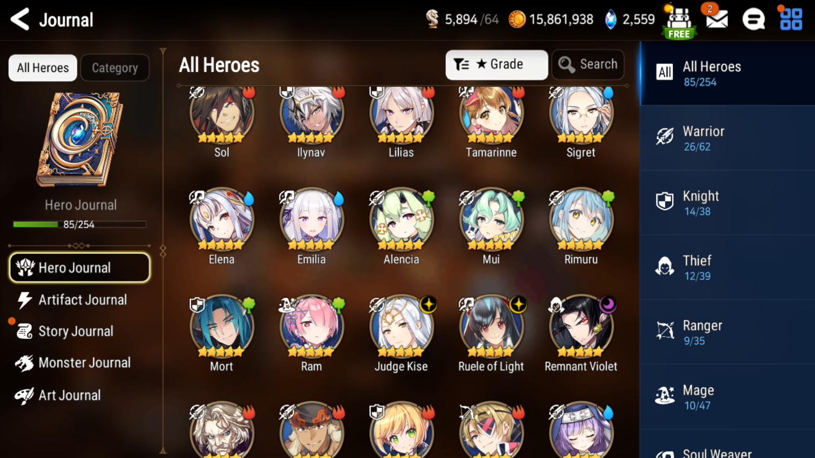 [Global][INSTANT] Epic 7 Seven 3ML Rimuru Remnant Violet Judge Kise Ruele of Light + pulls+ Name Starter Account-Mobile Games Starter