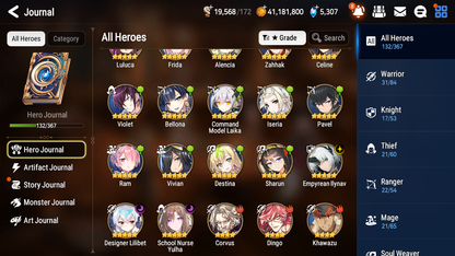 [GLOBAL][INSTANT] Epic 7 Seven 3ML School Nurse Yulha Empyrean Ilynav Frida Designer Lilibet Angel Angelica + 43ML pulls +20 Speed + Name Starter Account-Mobile Games Starter