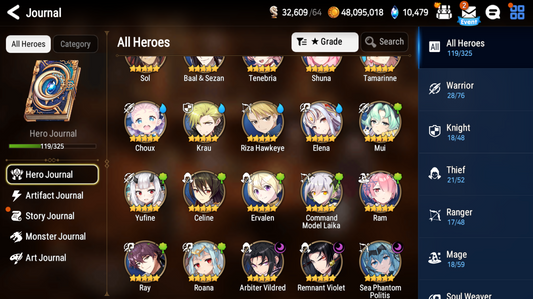 [GLOBAL][INSTANT] Epic 7 3ML Sea Phantom Politis Arbiter Vildred Remnant Violet + 47ML pulls 10k skystones + Name Starter Account-Mobile Games Starter