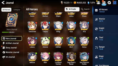 [GLOBAL][INSTANT] Epic 7 3ML Sea Phantom Politis Lionheart Cermia Sage Baal + ML pulls + Name Starter Account-Mobile Games Starter