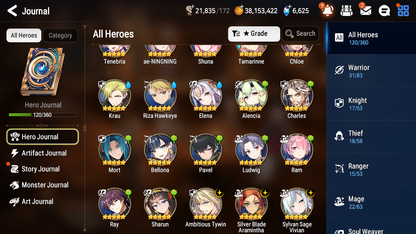 [GLOBAL][INSTANT] Epic 7 Seven 3ML Sylvan Sage Vivian Silver Blade Aramintha + ML pulls + 20 Speed + Name Starter Account-Mobile Games Starter
