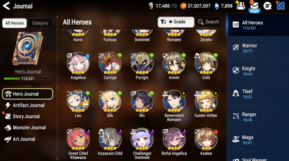 [Global][INSTANT] Epic 7 Seven 3ML Top Model Luluca Silver Blade Aramintha Martial Artist Ken +Name Starter Account-Mobile Games Starter