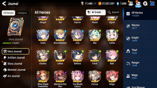 [Global][INSTANT] Epic 7 Seven 3ML Top Model Luluca Silver Blade Aramintha Martial Artist Ken +Name Starter Account-Mobile Games Starter