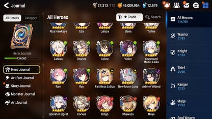 [GLOBAL][INSTANT] Epic 7 Seven 4ML 1LIM New Moon Luna Arbiter Vildred Operator Sigret Faithless Lidica Cerise +12k Gems + 51ML pulls + 20 Speed Starter Account-Mobile Games Starter