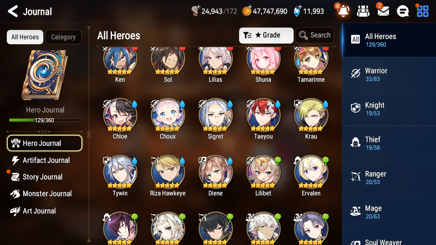 [GLOBAL][INSTANT] Epic 7 Seven 4ML 1LIM New Moon Luna Arbiter Vildred Pirate Captain Flan Briar Witch Iseria Diene +12k Gems + 44ML pulls + 20 Speed Starter Account-Mobile Games Starter