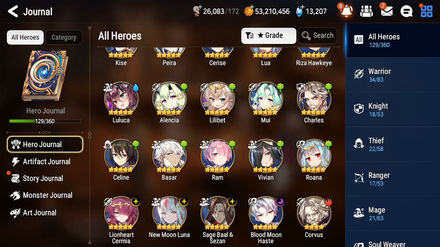 [GLOBAL][INSTANT] Epic 7 Seven 4ML 1LIM New Moon Luna Cermia Baal Haste Cerise +13k Gems + 50ML pulls + 20 Speed Starter Account-Mobile Games Starter