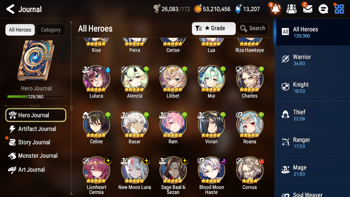 [GLOBAL][INSTANT] Epic 7 Seven 4ML 1LIM New Moon Luna Cermia Baal Haste Cerise +13k Gems + 50ML pulls + 20 Speed Starter Account-Mobile Games Starter