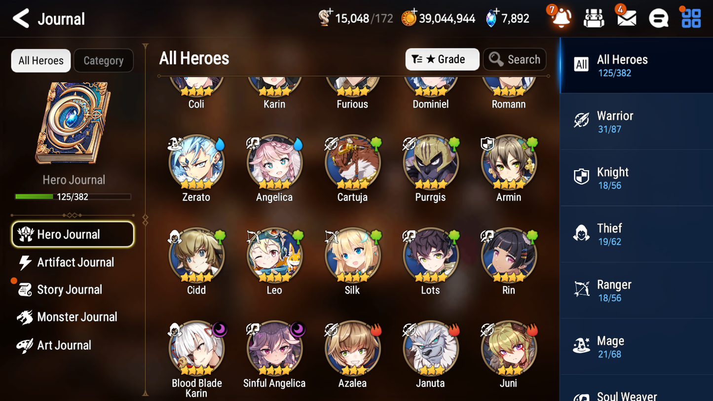 [GLOBAL][INSTANT] Epic 7 Seven 4ML 1LIM New Moon Luna Hellion Lua Conqueror Lilias Fallen Cecilia Summer Fumyr+7.8k Gems + 38ML pulls +20 Speed + Name Starter Account-Mobile Games Starter