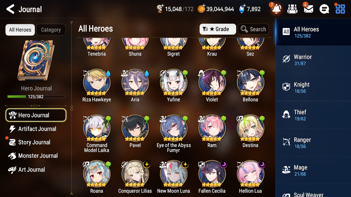 [GLOBAL][INSTANT] Epic 7 Seven 4ML 1LIM New Moon Luna Hellion Lua Conqueror Lilias Fallen Cecilia Summer Fumyr+7.8k Gems + 38ML pulls +20 Speed + Name Starter Account-Mobile Games Starter