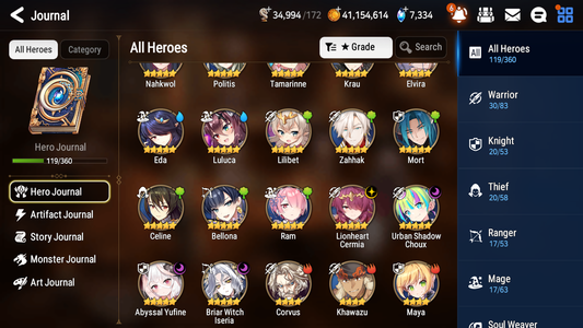 [GLOBAL][INSTANT] Epic 7 Seven 4ML Abyssal Yufine Briar Witch Iseria Choux Lionheart Cermia + 52ML pulls +20 Speed + Name Starter Account-Mobile Games Starter