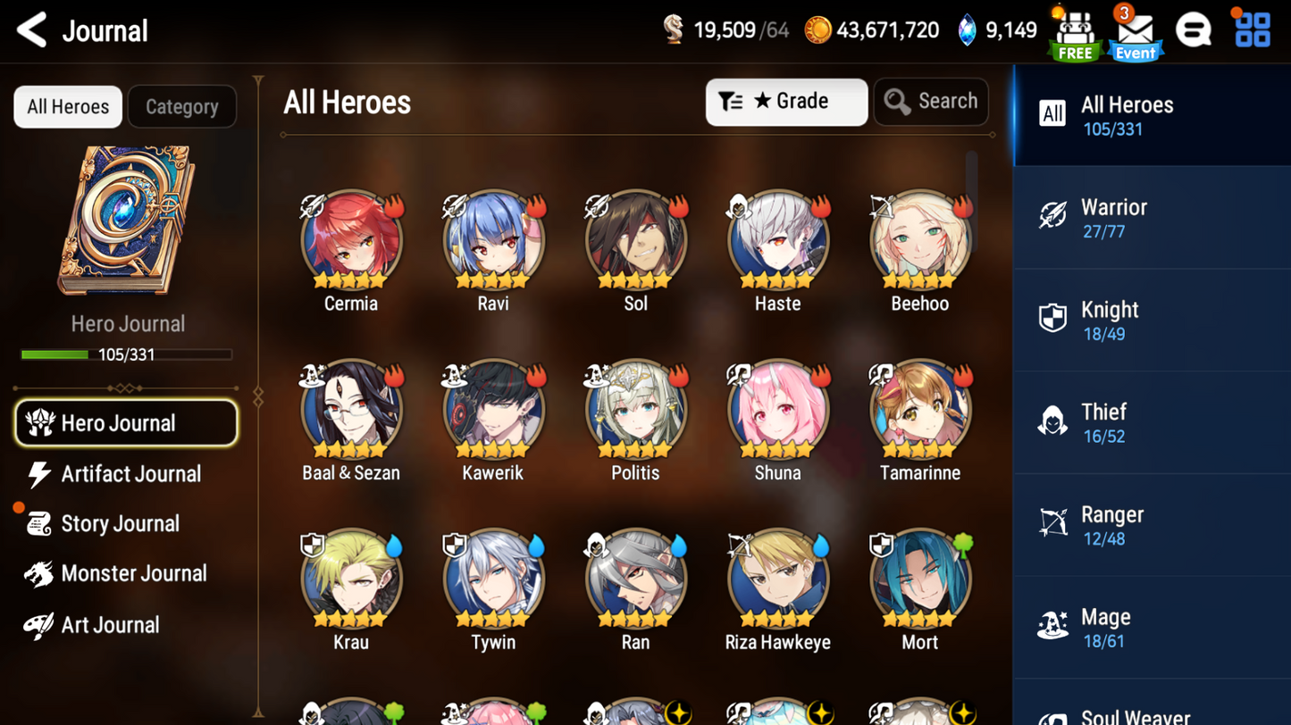 [GLOBAL][INSTANT] Epic 7 Seven 4ML Abyssal Yufine Celine Maid Chloe Dragon King Sharun + ML Mystics pulls Starter Account-Mobile Games Starter