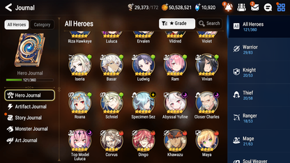 [GLOBAL][INSTANT] Epic 7 Seven 4ML Abyssal Yufine Luluca Charles + 50ML pulls + 20 Speed Starter Account-Mobile Games Starter