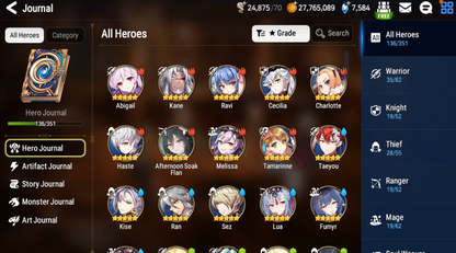 [GLOBAL][INSTANT] Epic 7 Seven 4ML Afternoon Soak Flan Empyrean Ilynav Kise Archdemon's Shadow Luluca+ ML pulls + Name Starter Account-Mobile Games Starter