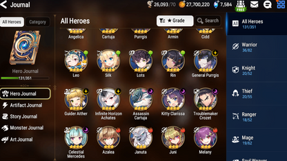 [GLOBAL][INSTANT] Epic 7 Seven 4ML Afternoon Soak Flan Successor Taeyou Chloe Violet Charlotte + ML pulls + Name Starter Account-Mobile Games Starter