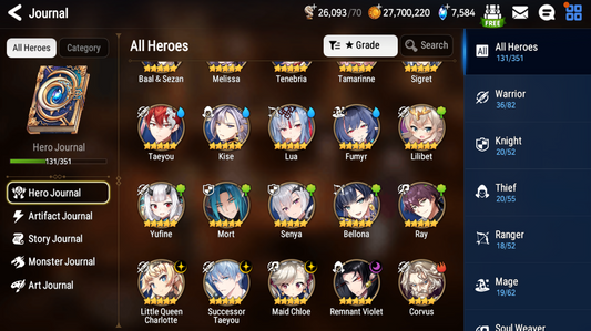 [GLOBAL][INSTANT] Epic 7 Seven 4ML Afternoon Soak Flan Successor Taeyou Chloe Violet Charlotte + ML pulls + Name Starter Account-Mobile Games Starter