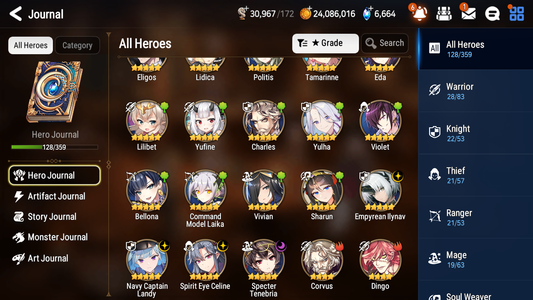 [GLOBAL][INSTANT] Epic 7 Seven 4ML Empyrean Ilynav Navy Captain Landy Specter Tenebria Celine + 49ML pulls + 20 Speed + Name Starter Account-Mobile Games Starter