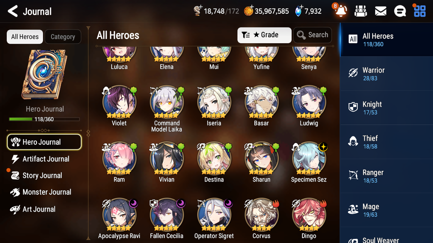 [GLOBAL][INSTANT] Epic 7 Seven 4ML Fallen Cecilia Operator Sigret Apocalypse Ravi Sez Festive Eda + ML pulls + 20 Speed Starter Account-Mobile Games Starter