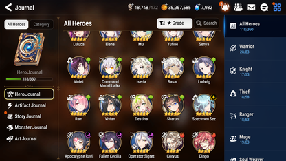 [GLOBAL][INSTANT] Epic 7 Seven 4ML Fallen Cecilia Operator Sigret Apocalypse Ravi Sez Festive Eda + ML pulls + 20 Speed Starter Account-Mobile Games Starter