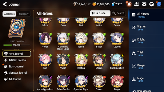 [GLOBAL][INSTANT] Epic 7 Seven 4ML Fallen Cecilia Operator Sigret Apocalypse Ravi Sez Festive Eda + ML pulls + 20 Speed Starter Account-Mobile Games Starter