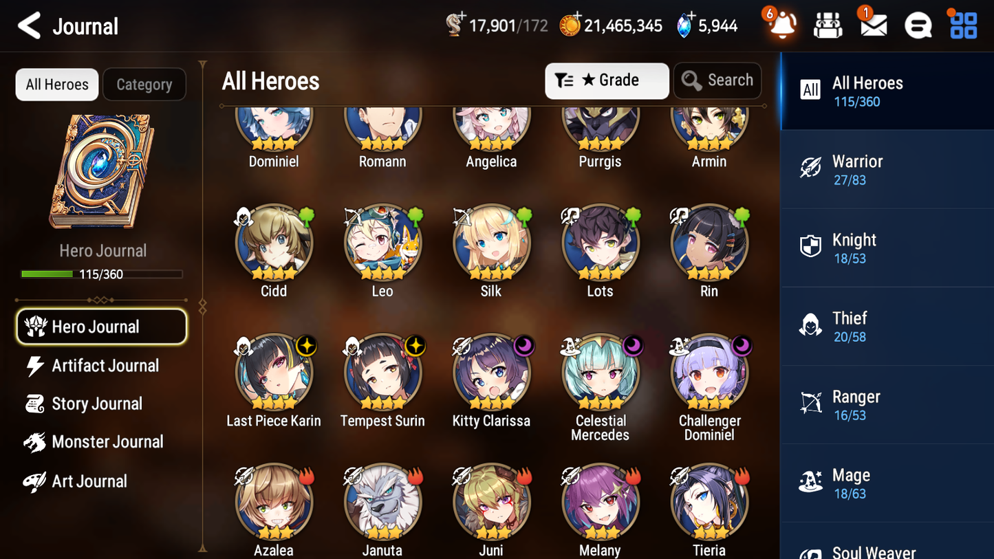 [GLOBAL][INSTANT] Epic 7 Seven 4ML Harsetti Hellion Lua Abyssal Yufine + 42ML pulls +20 Speed + Name Starter Account-Mobile Games Starter