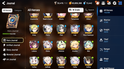 [GLOBAL][INSTANT] Epic 7 Seven 3ML Harsetti Mediator Kawerik Operator Sigret + 83ML pulls 13k skystones 2900 mystics+ 20 Speed +Name Starter Account-Mobile Games Starter