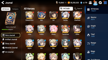 [GLOBAL] Epic 7 Seven 4ML Lionheart Cermia Specimen Sez Apocalypse Ravi Dark Corvus Edward Angel Angelica + ML Pulls + Name Starter Account-Mobile Games Starter