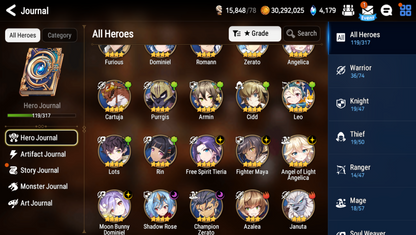 [GLOBAL] Epic 7 Seven 4ML Lionheart Cermia Specimen Sez Apocalypse Ravi Dark Corvus Edward Angel Angelica + ML Pulls + Name Starter Account-Mobile Games Starter