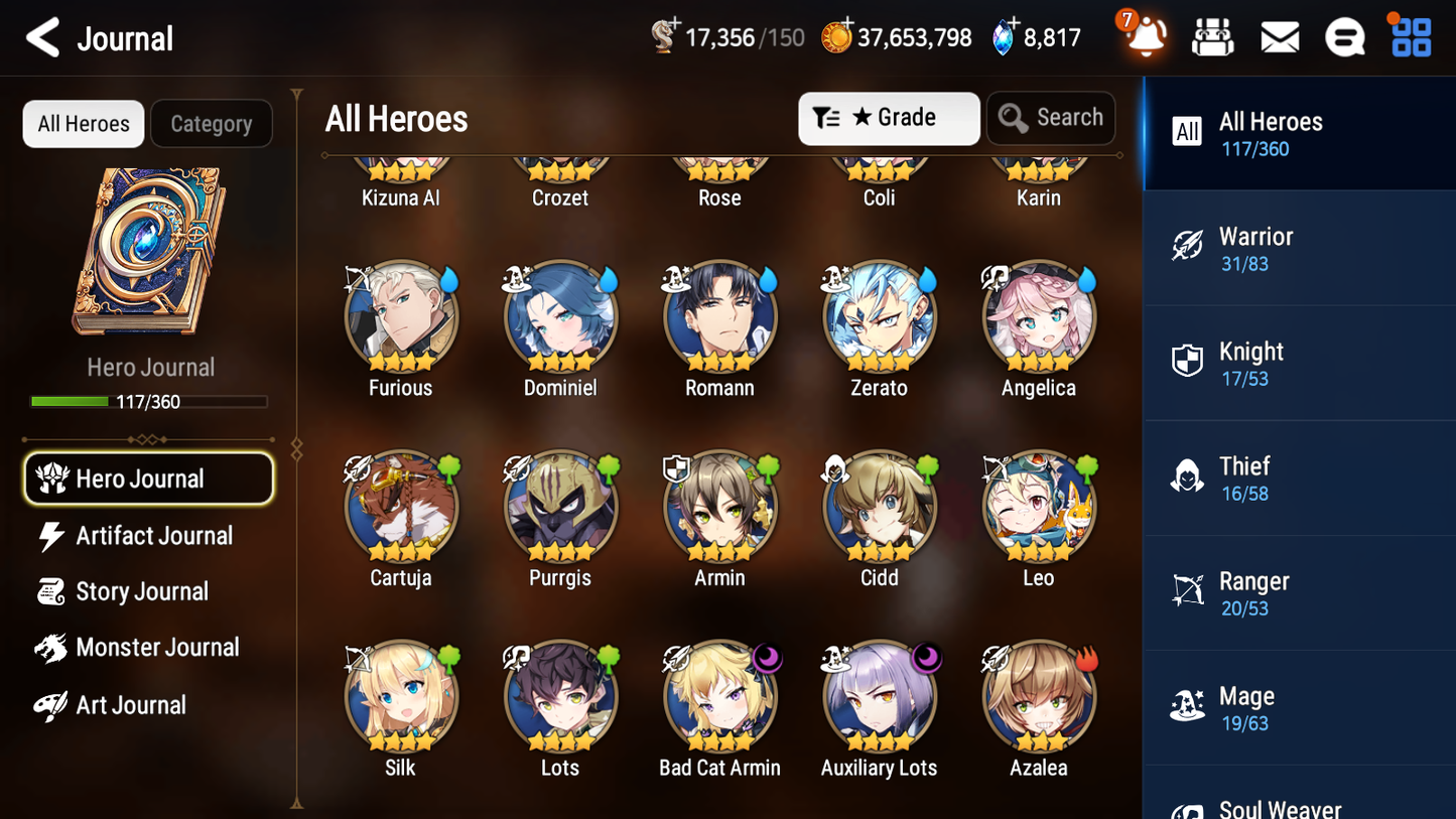 [Global][INSTANT] Epic 7 Seven 4ML Lone Crescent Bellona Last Rider Krau Pirate Captain Flan Faithless Lidica+ ML pulls + 20 Speed + Name Starter Account-Mobile Games Starter
