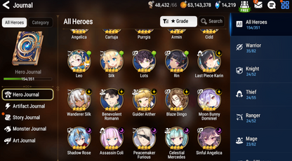 [GLOBAL][INSTANT] Epic 7 Seven 4ML Lone Wolf Peira Dragon Bride Senya Sharun Lidica+ 70ML pulls 14k skystones 3000 mystics + Name Starter Account-Mobile Games Starter