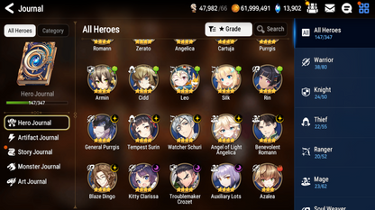 [GLOBAL][INSTANT] Epic 7 Seven 4ML Lone Wolf Peira Lionheart Cermia Specter + 83ML pulls 13k skystones 3000 mystics+20 Speed + Name Starter Account-Mobile Games Starter