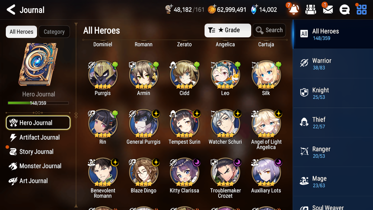 [GLOBAL][INSTANT] Epic 7 Seven 4ML Lone Wolf Peira Lionheart Cermia Specter + 83ML pulls 13k skystones 3000 mystics+20 Speed + Name Starter Account-Mobile Games Starter