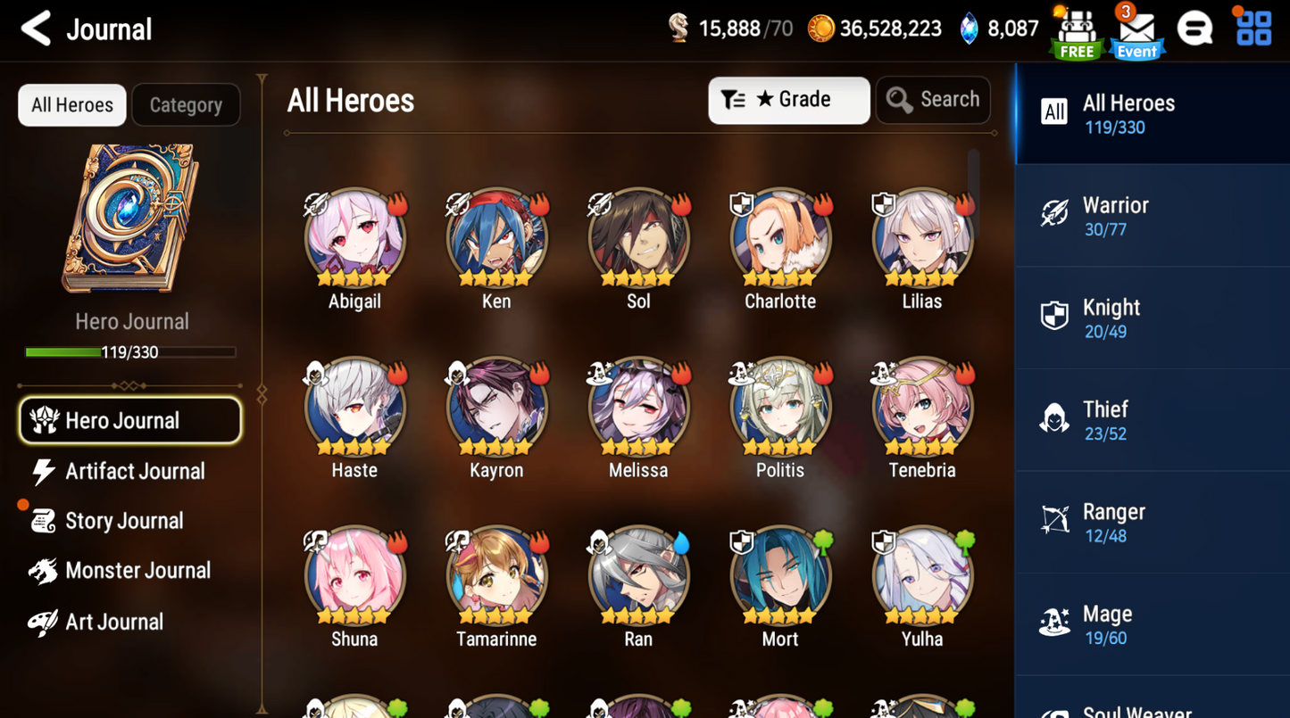 [GLOBAL][INSTANT] Epic 7 Seven 4ML New Moon Luna Apocalypse Ravi Lilibet Charles +24 ML pulls + Name Starter Account-Mobile Games Starter