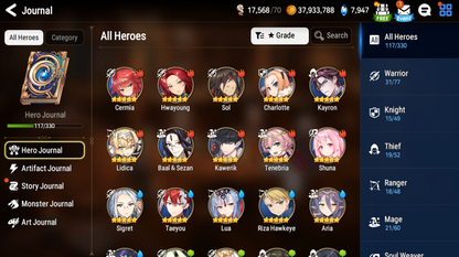 [GLOBAL][INSTANT] Epic 7 Seven 4ML New Moon Luna Arbiter Vildred Kise Sigret Angel +23 ML pulls + Name Starter Account-Mobile Games Starter