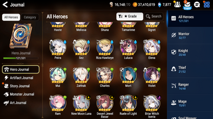 [GLOBAL][INSTANT] Epic 7 Seven 4ML New Moon Luna Briar Witch Iseria Ruele DJ Basar +25 ML pulls + Name Starter Account-Mobile Games Starter