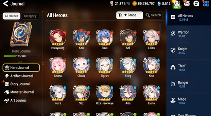 [GLOBAL][INSTANT] Epic 7 Seven 4ML New Moon Luna Harsetti Belian Operator Sigret + 25 ML pulls + Name Starter Account-Mobile Games Starter