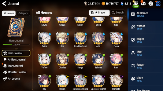 [GLOBAL][INSTANT] Epic 7 Seven 4ML New Moon Luna Harsetti Belian Operator Sigret + 25 ML pulls + Name Starter Account-Mobile Games Starter