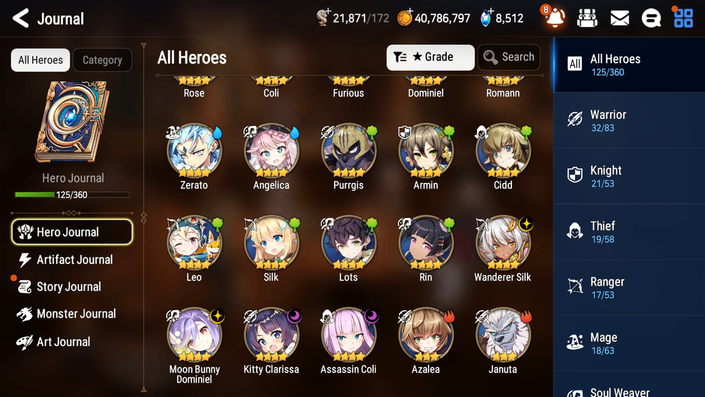 [GLOBAL][INSTANT] Epic 7 Seven 4ML New Moon Luna Harsetti Belian Operator Sigret + 42ML pulls +20 Speed + Name Starter Account-Mobile Games Starter